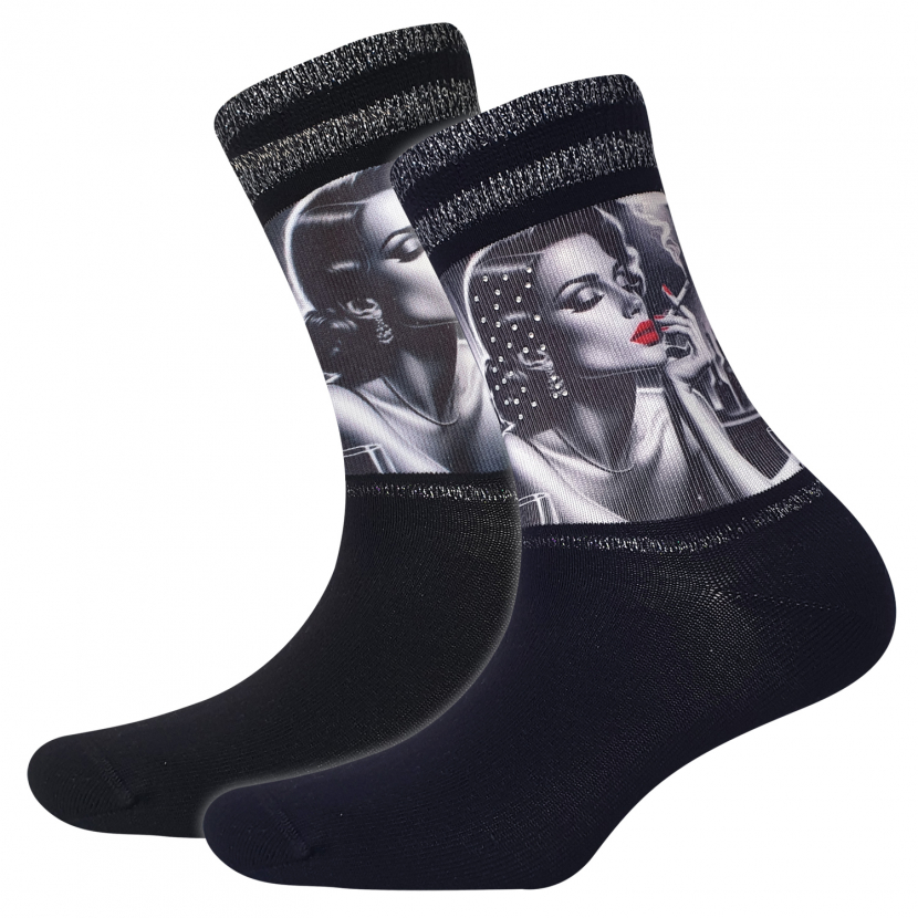 Cool 7 - Damensocken mit Strass - Motiv - C0492